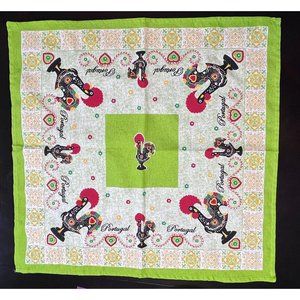 Vintage Portugal table topper - vintage linens 28”x28”